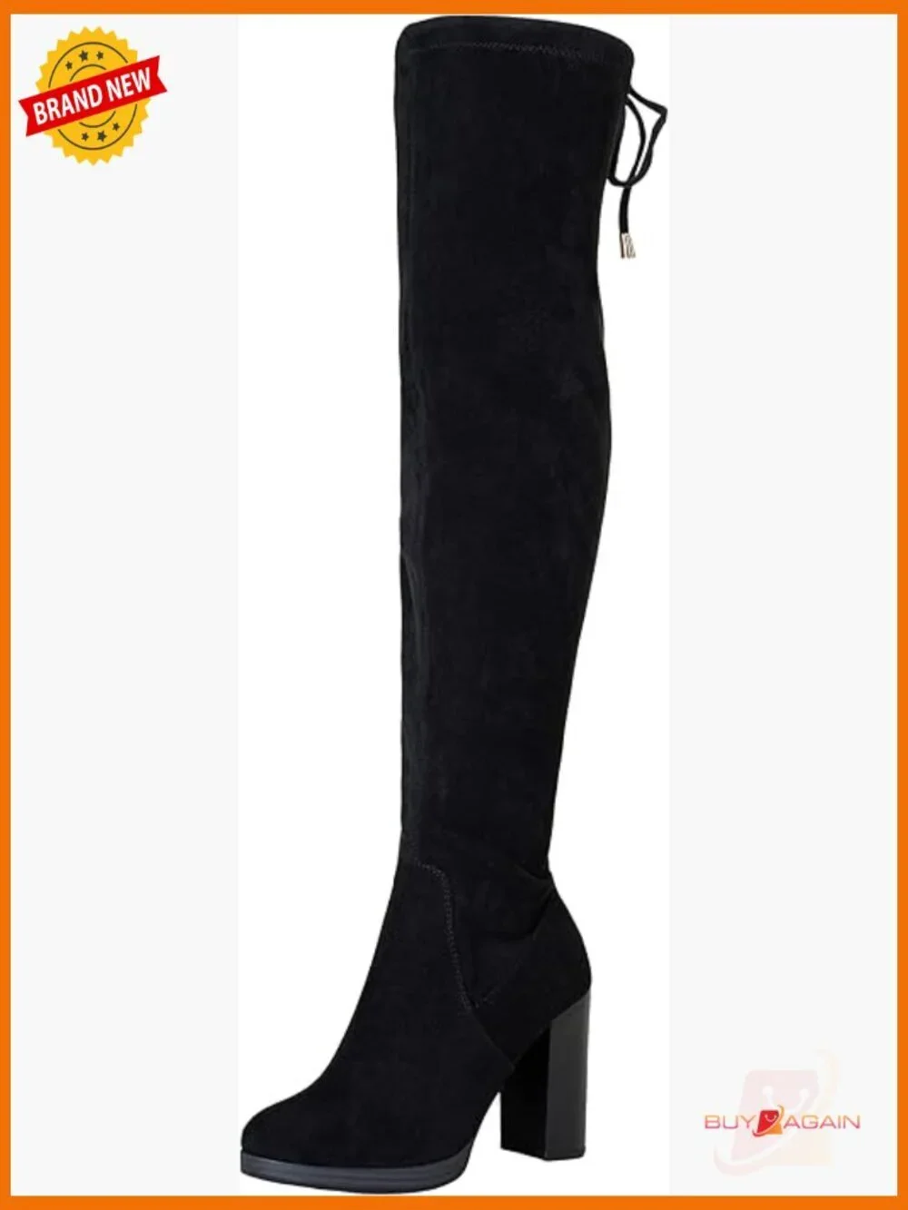 Women's Over The Knee Boots Chunky Heel Faux Suede Zip Closure